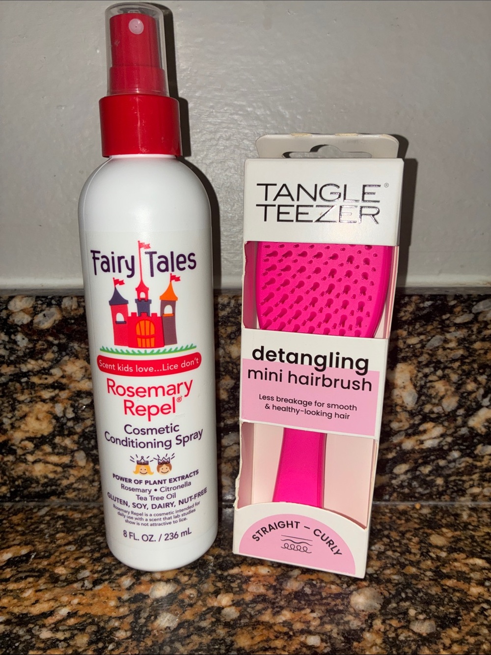 Fairy Tales Rosemary Repel Conditioning Spray 8oz + Tangle Teezer mini hairbrush
